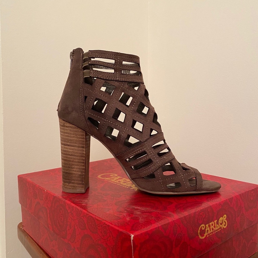 Brown suede Carlos Santana heels